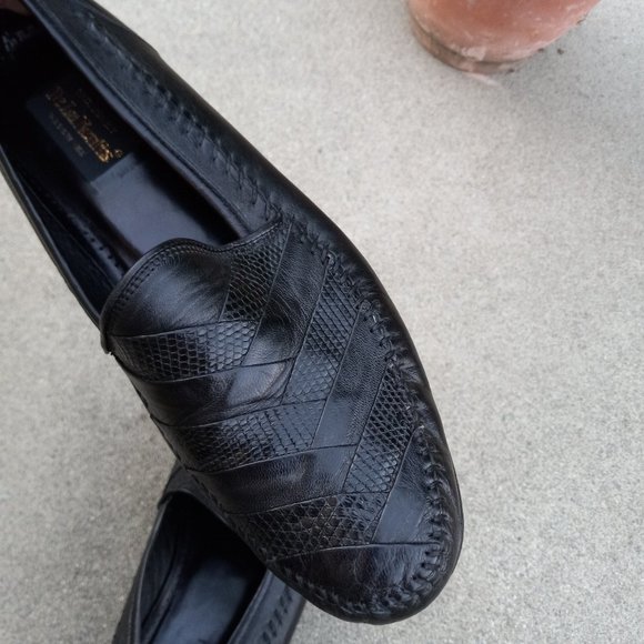 Vintage Leather & Lizard Chevron Loafer/Driving Shoe Size 9